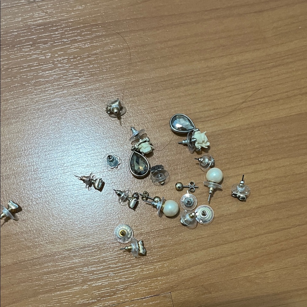 LOFT Silver and Pearl Earring Set